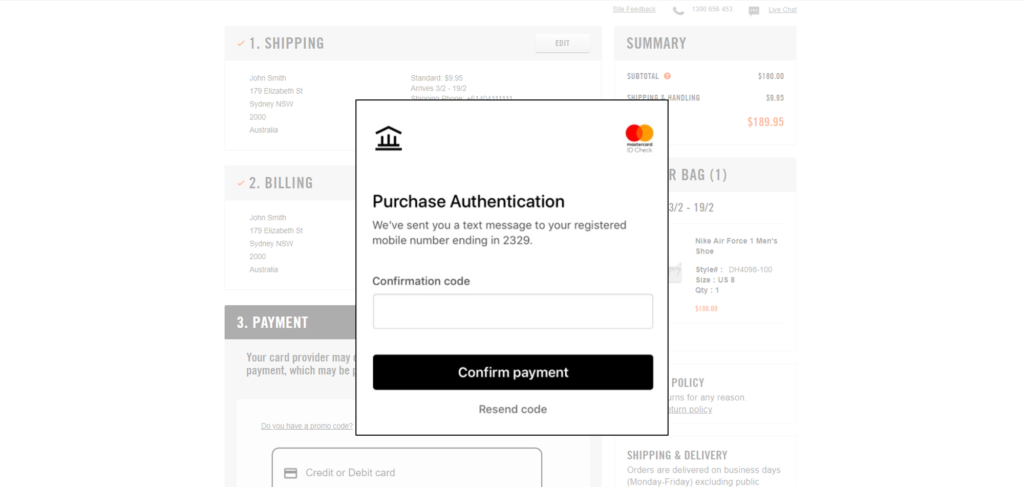 3D Secure when making an online purchase using hummpro. 1 3Dsecure Screen1